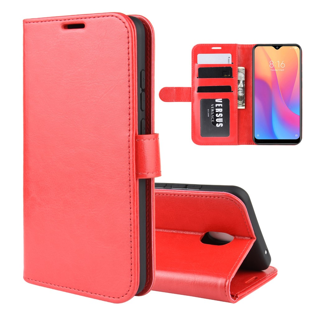  Xiaomi Redmi 8A - Crazy Horse Plånboksfodral - Röd