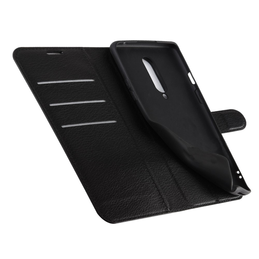  OnePlus 8 - Litchi Plånboksfodral - Svart