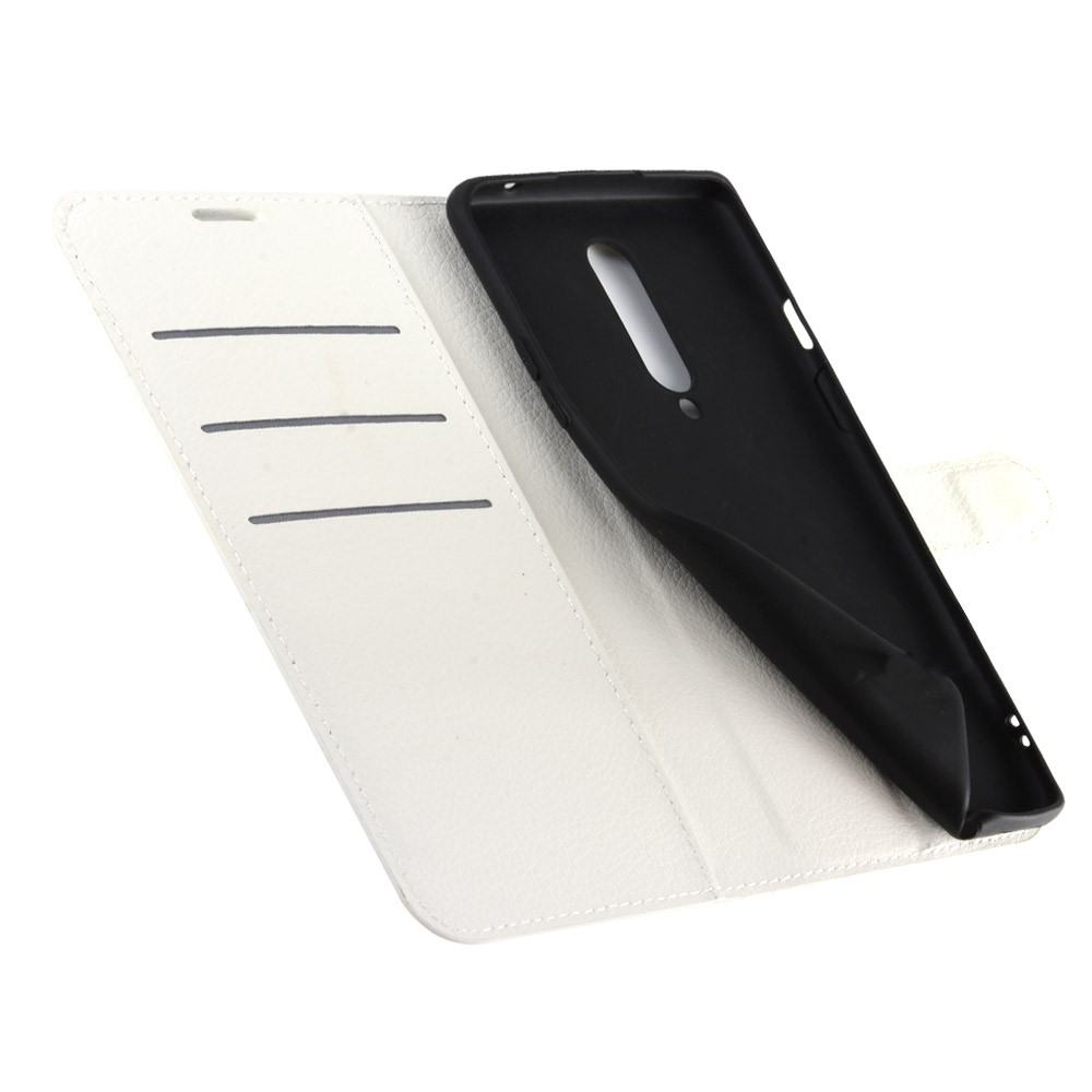  OnePlus 8 - Litchi Plånboksfodral - Vit
