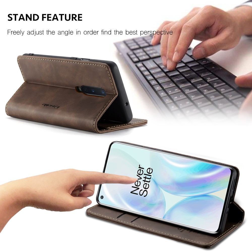 CASEME OnePlus 8 - CASEME Plånboksfodral - Mörk Brun