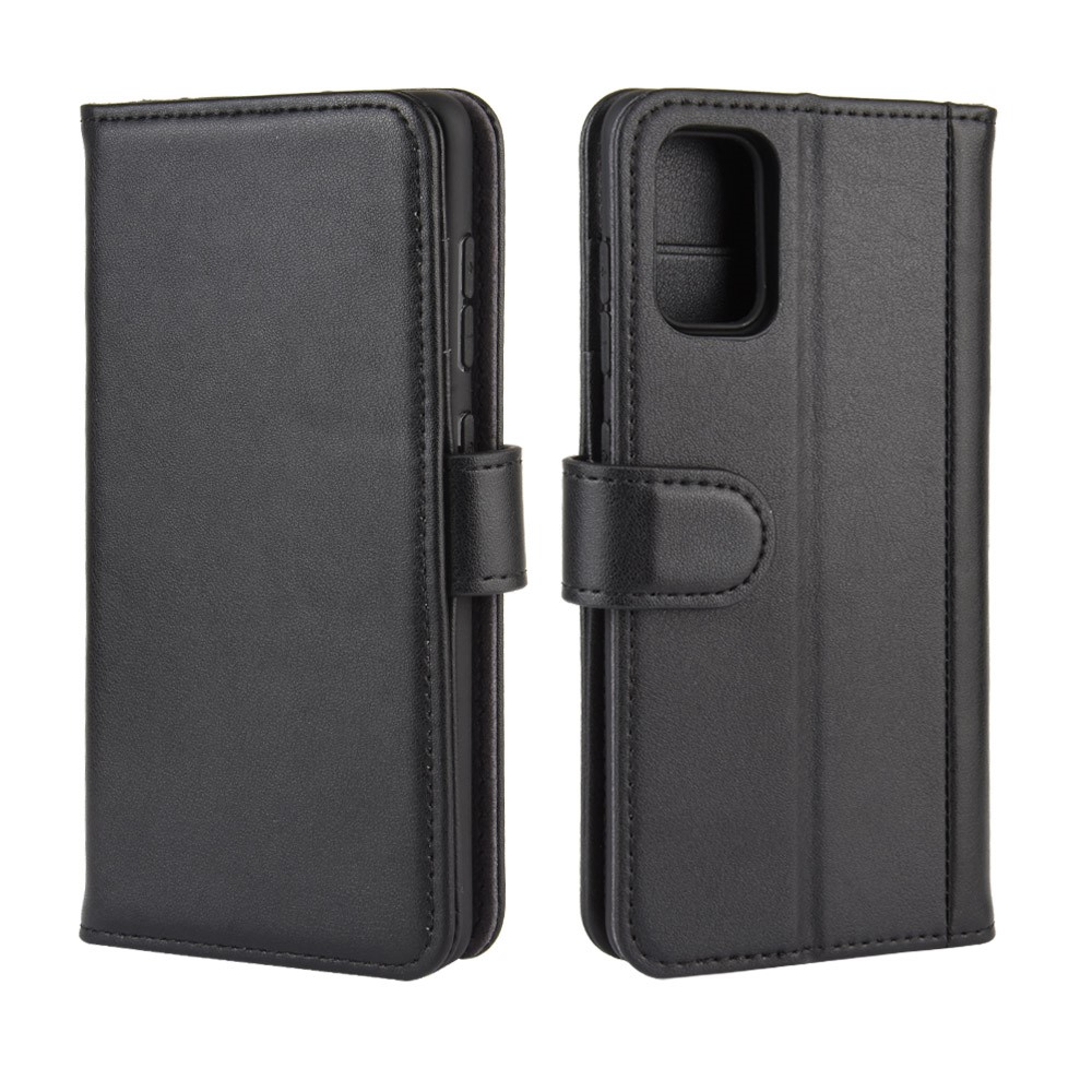  Samsung Galaxy A41 - Premium Split Läder Plånboksfodral - Svart