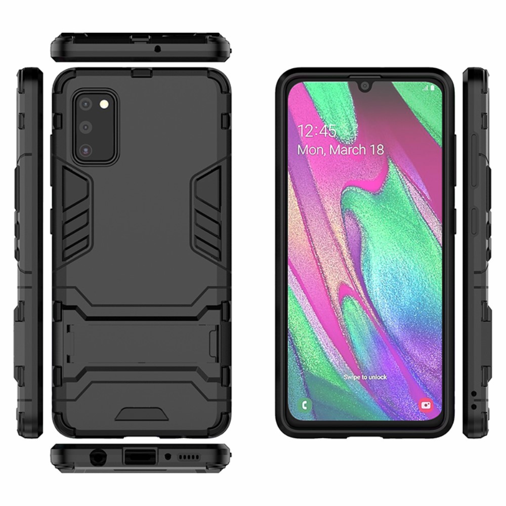  Samsung Galaxy A41 - Hybrid Kickstand Skal - Svart