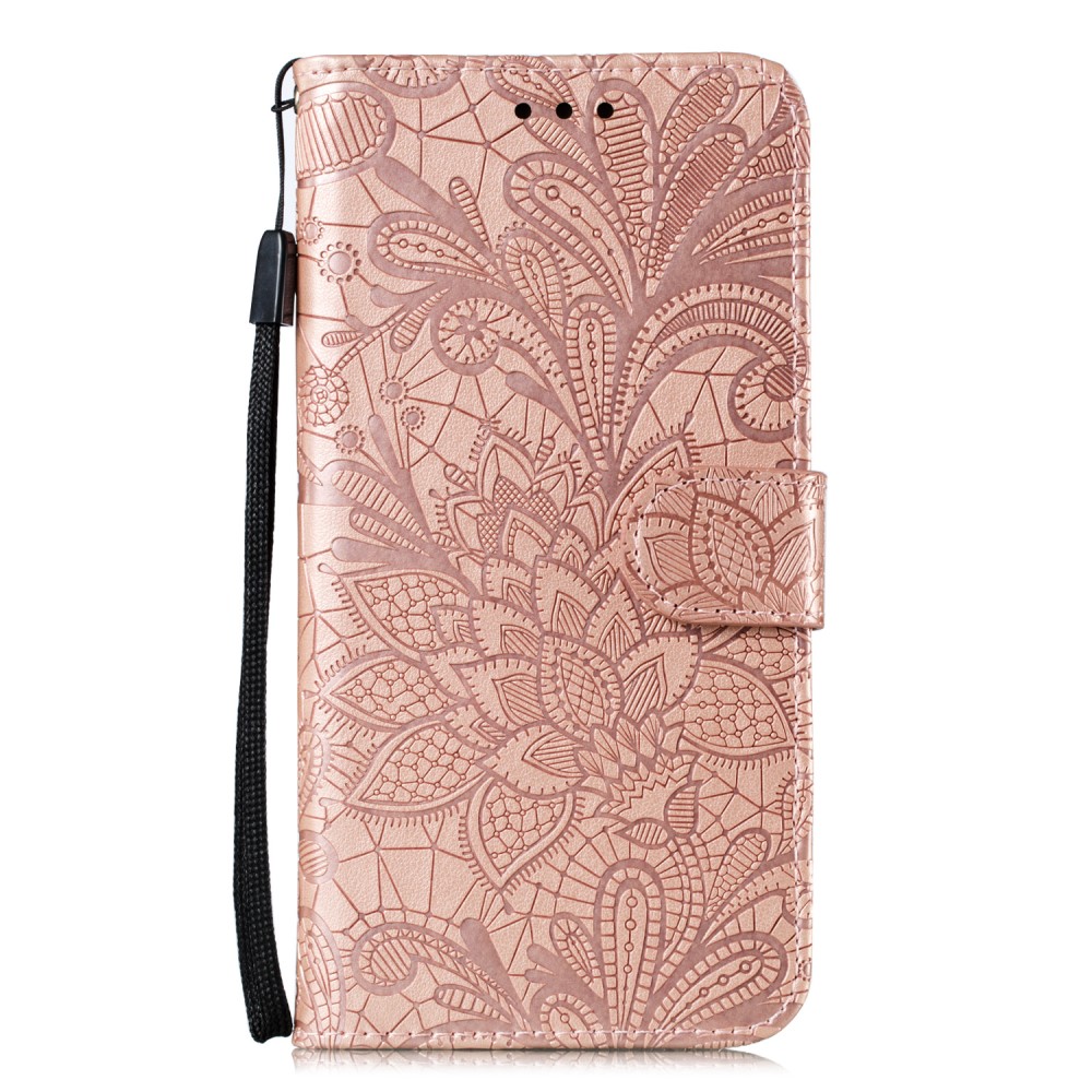  Samsung Galaxy A41 - Flower Plånboksfodral - Roséguld