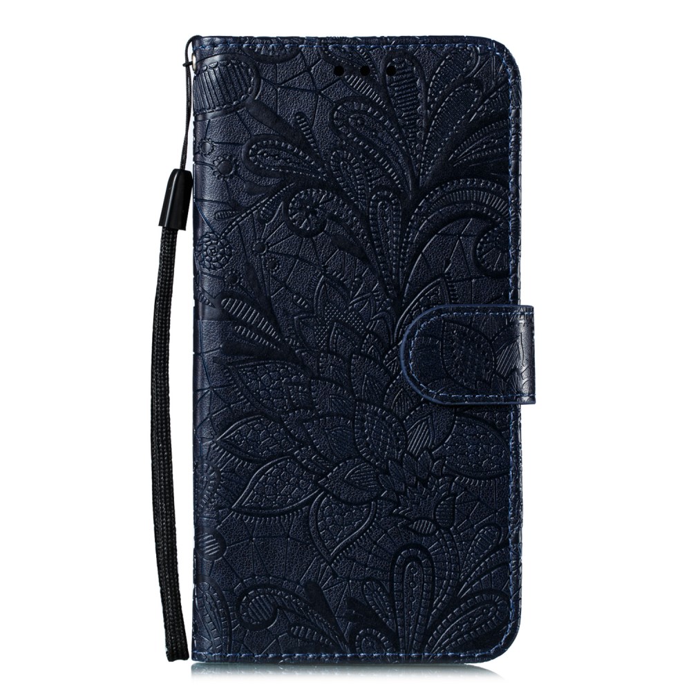  Samsung Galaxy A41 - Flower Plånboksfodral - Mörk Blå