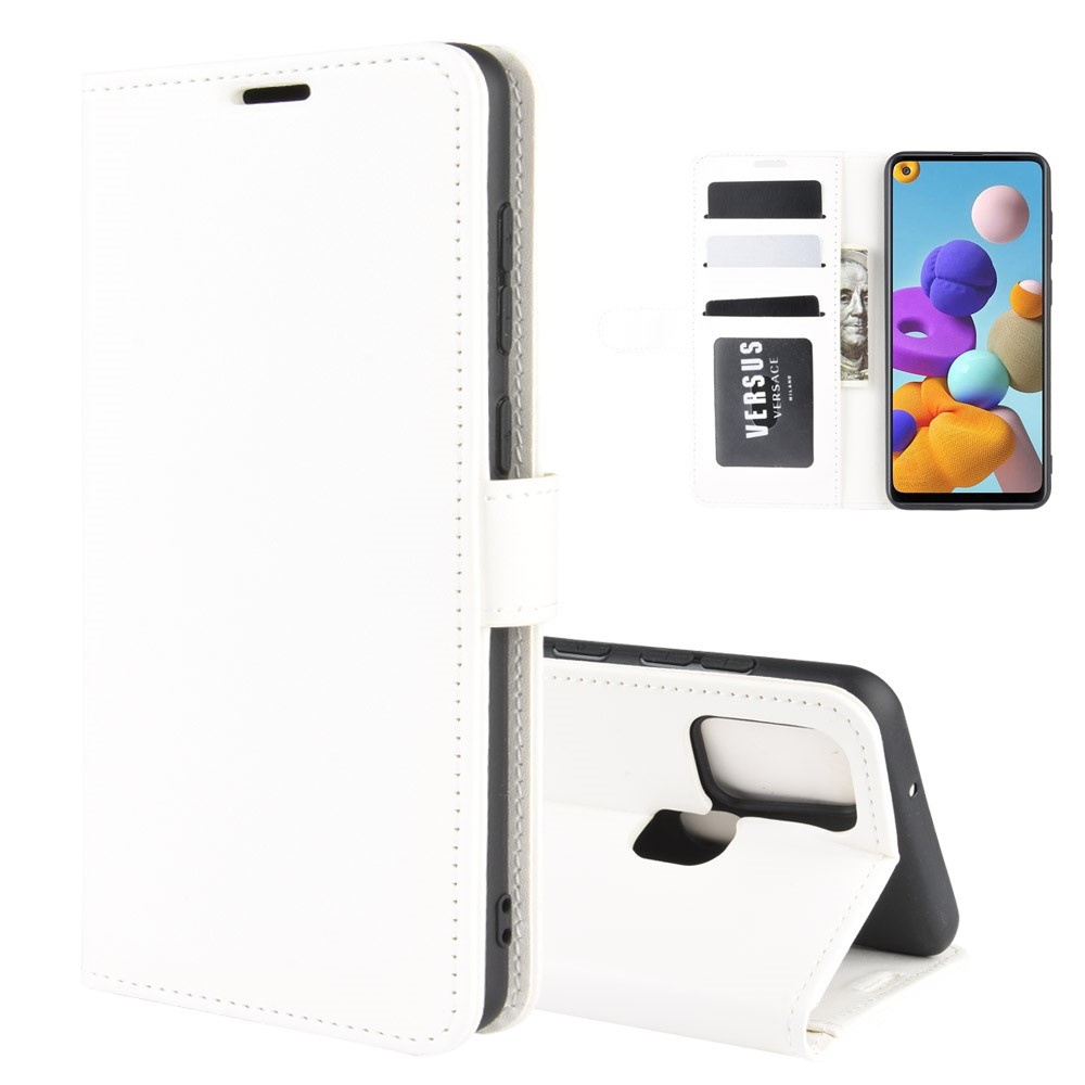  Samsung Galaxy A21s - Crazy Horse Plånboksfodral - Vit