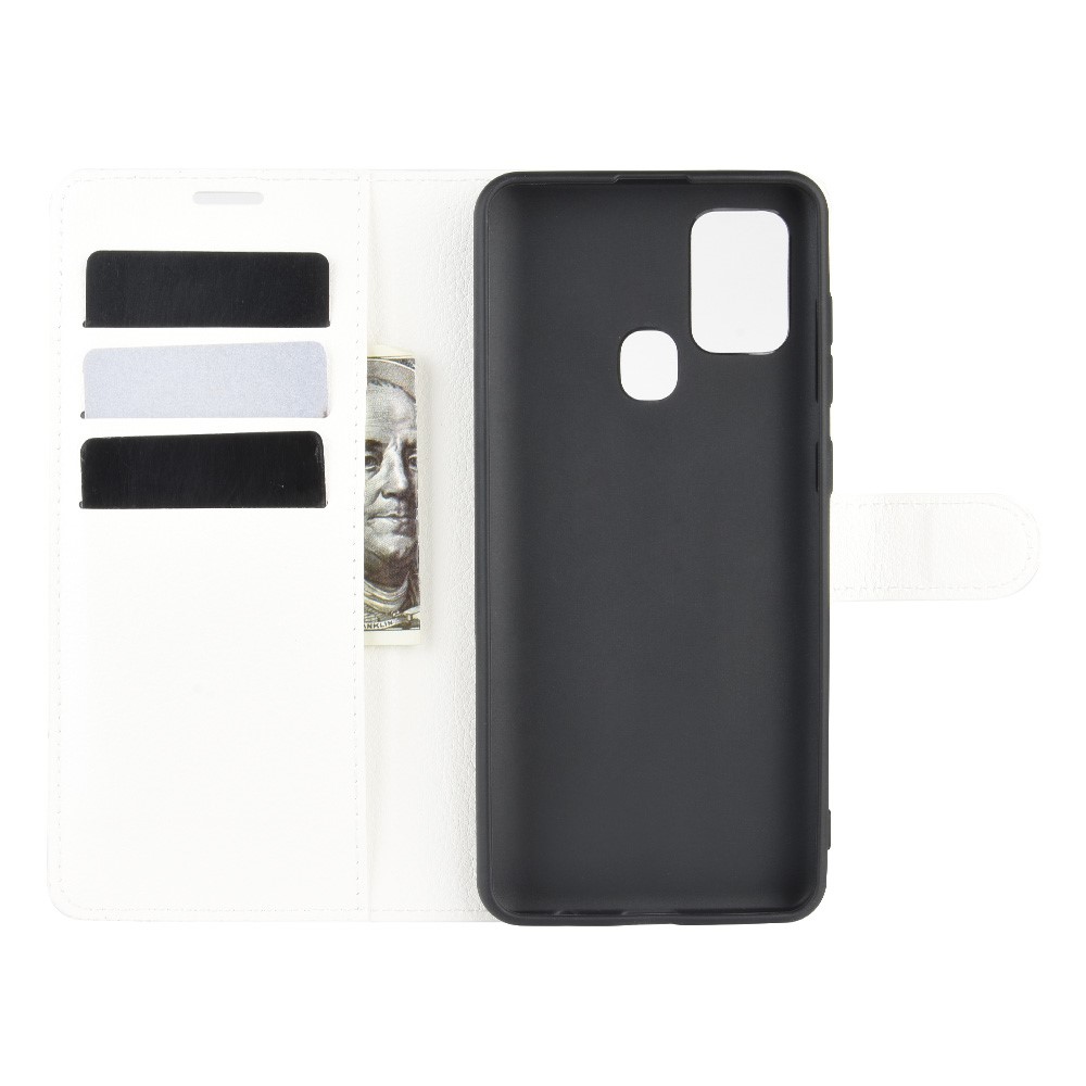  Samsung Galaxy A21s - Litchi Plånboksfodral - Vit