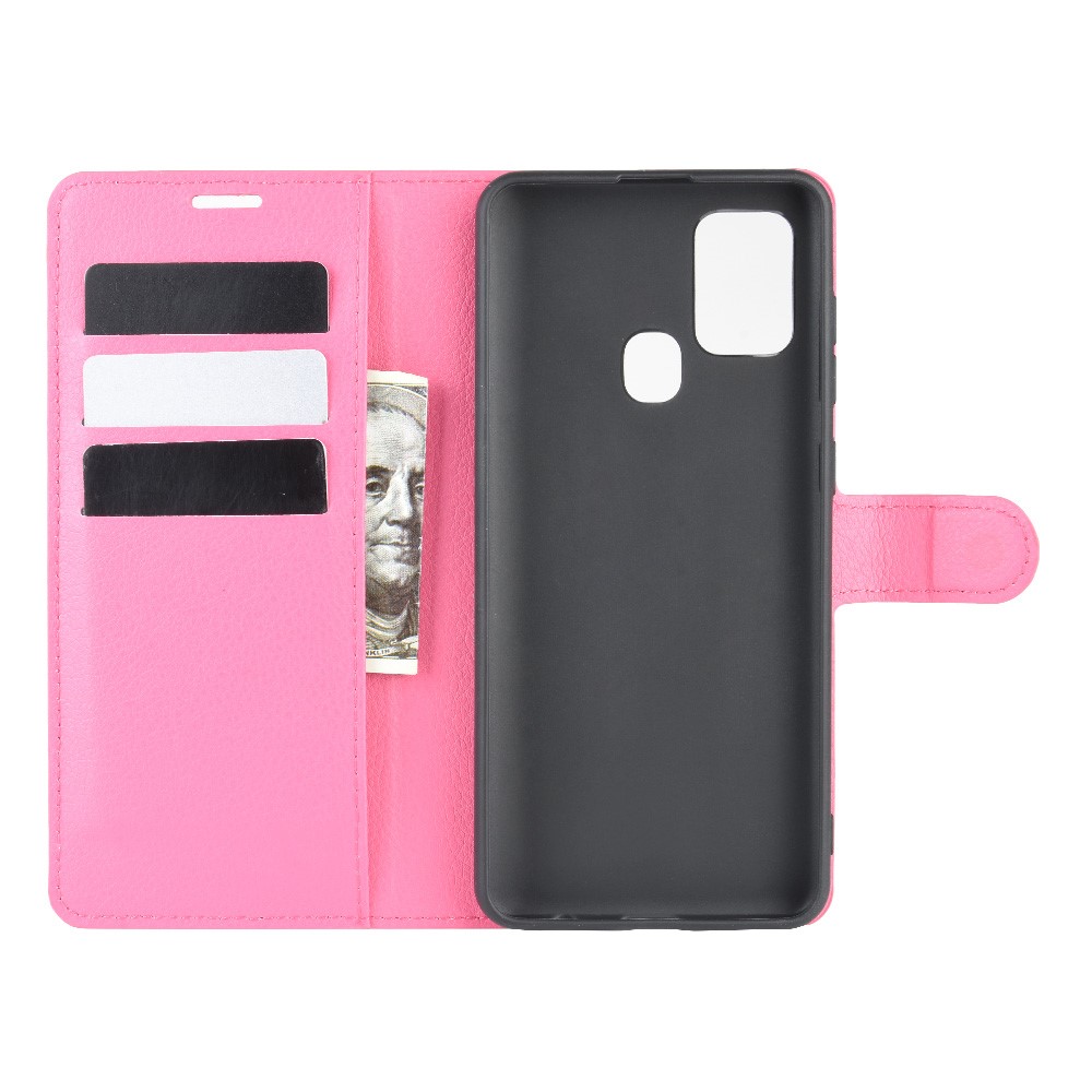  Samsung Galaxy A21s - Litchi Plånboksfodral - Rosa