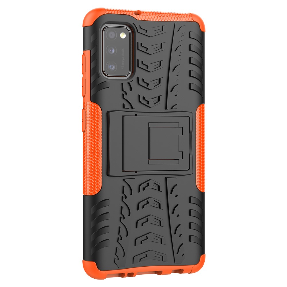  Samsung Galaxy A41 - Ultimata Stöttåliga Skalet med Stöd - Orange