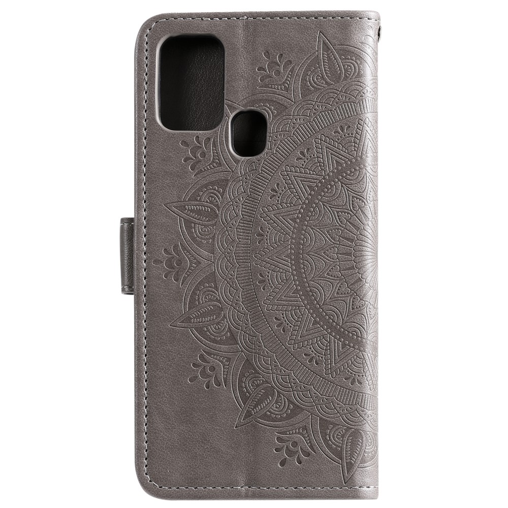  Samsung Galaxy A21s - Mandala Plånboksfodral - Grå
