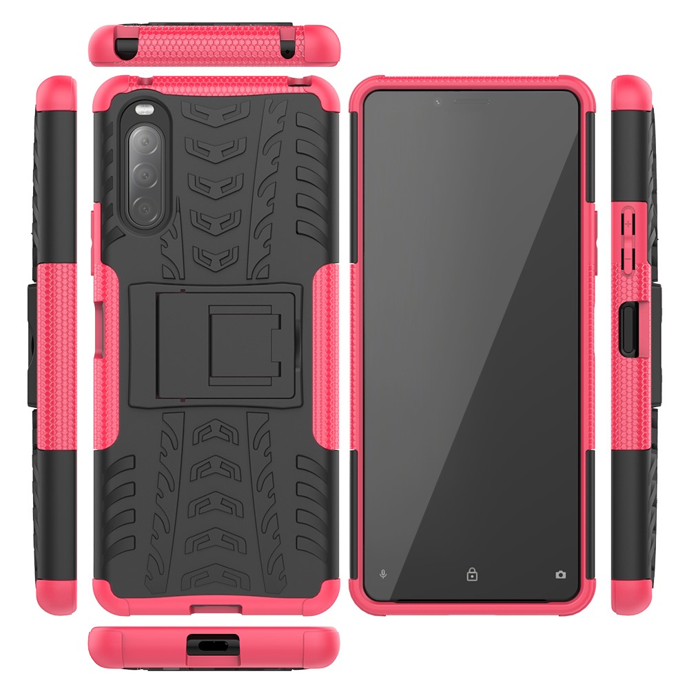  Sony Xperia 10 II - Ultimata Stöttåliga Skalet med Stöd - Rosa