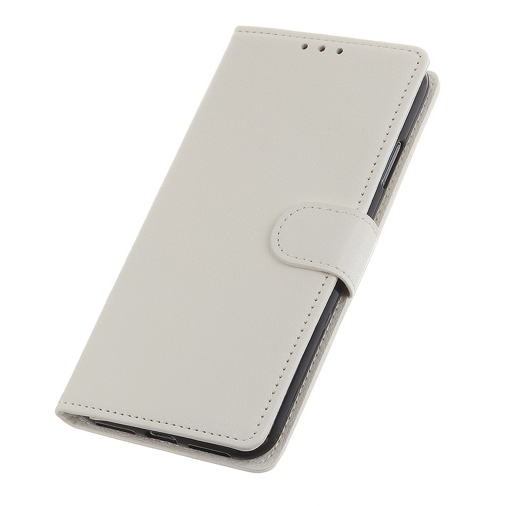  Huawei P40 Lite E - Litchi Plånboksfodral - Vit