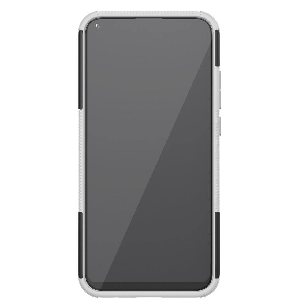  Huawei P40 Lite E - Ultimata Stöttåliga Skalet med Stöd - Vit