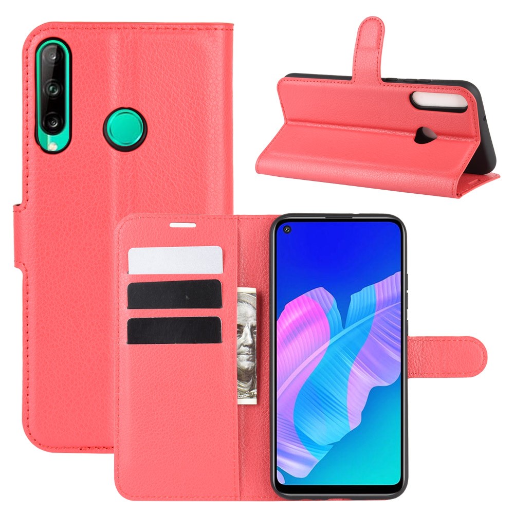  Huawei P40 Lite E - Litchi Plånboksfodral - Röd