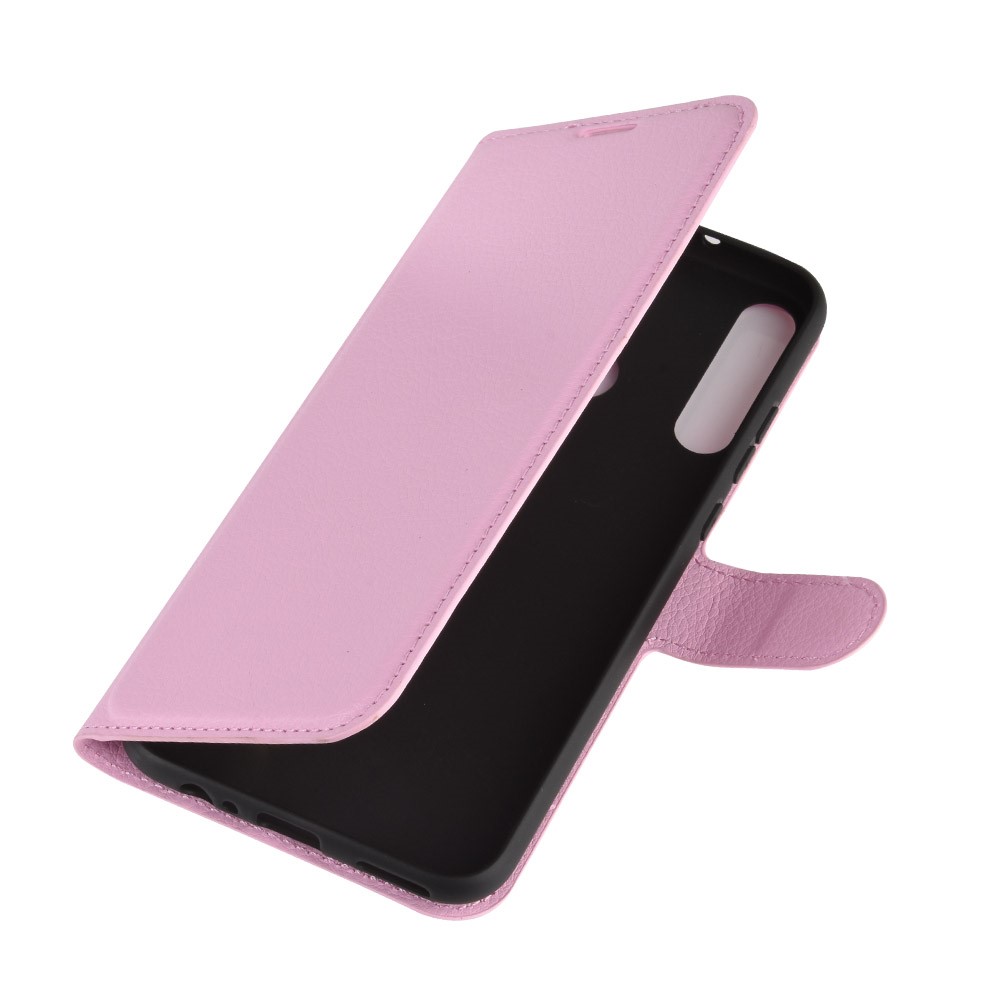  Huawei P40 Lite E - Litchi Plånboksfodral - Ljus Rosa