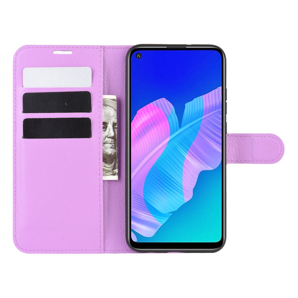  Huawei P40 Lite E - Litchi Plånboksfodral - Lila