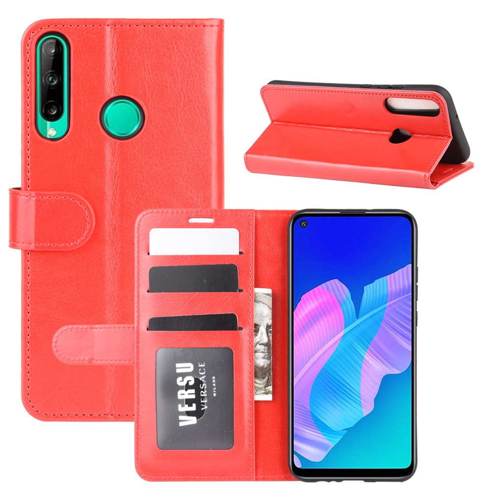  Huawei P40 Lite E - Crazy Horse Plånboksfodral - Röd