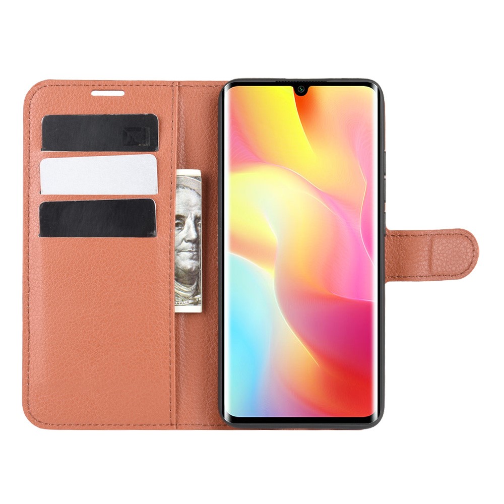  Xiaomi Mi Note 10 Lite - Litchi Plånboksfodral - Brun