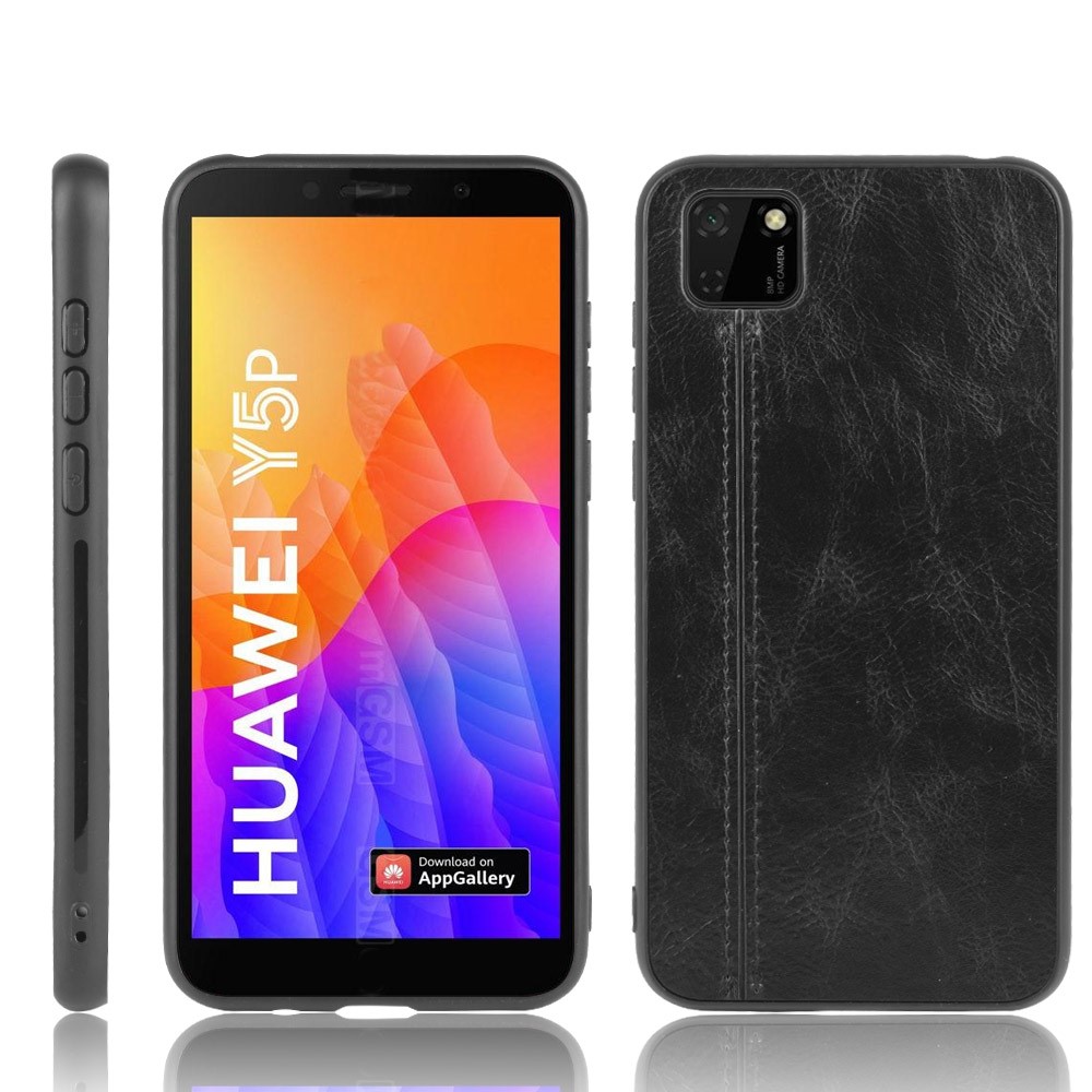  Huawei Y5p - Hybrid Läder Skal - Svart