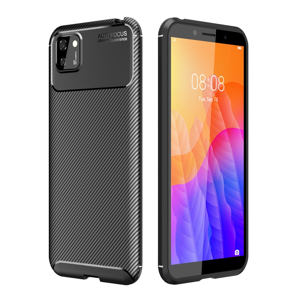  Huawei Y5p - Kolfiber Textur Skal - Svart