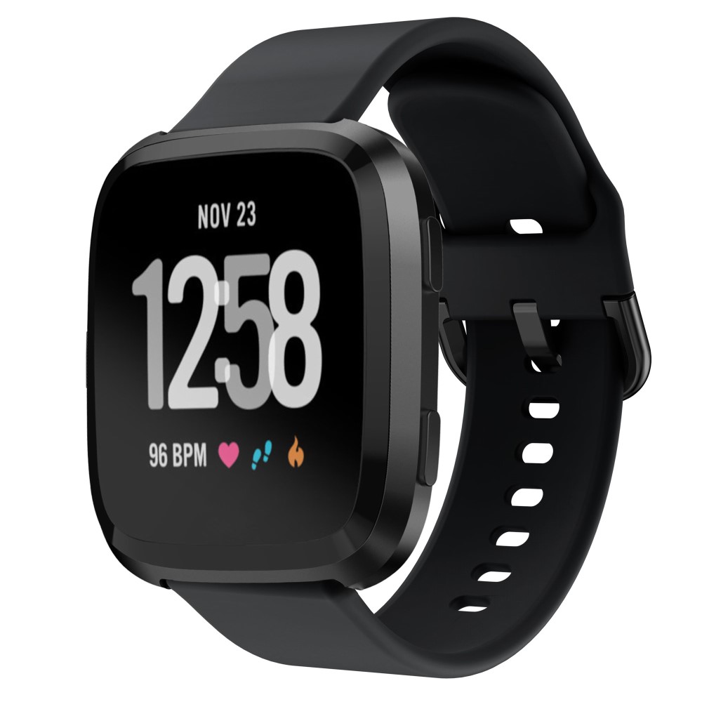  Silikon Armband Fitbit Versa/Versa 2 - Svart