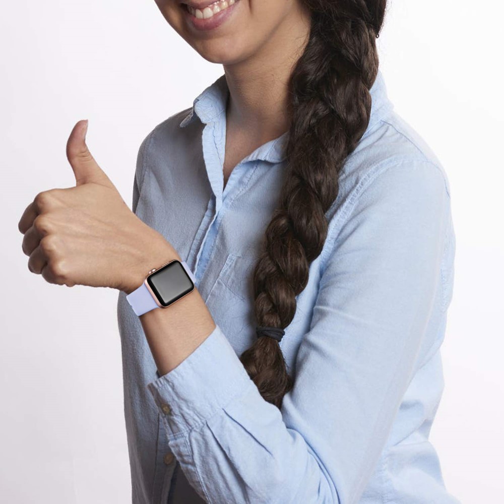  Silikon Armband Apple Watch 42/44/45/46/49 mm Ljus Blå