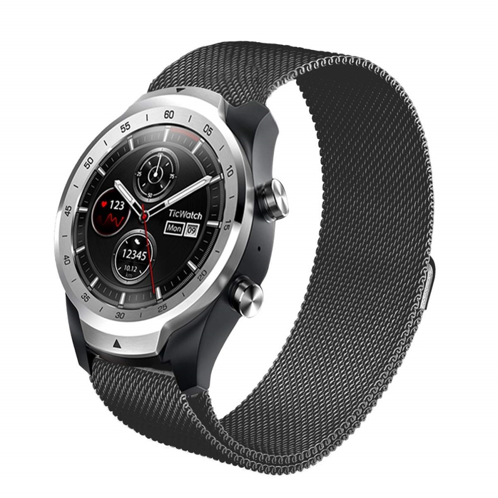  Milanese Loop Metall Armband För Smartwatch - Svart (22 mm)