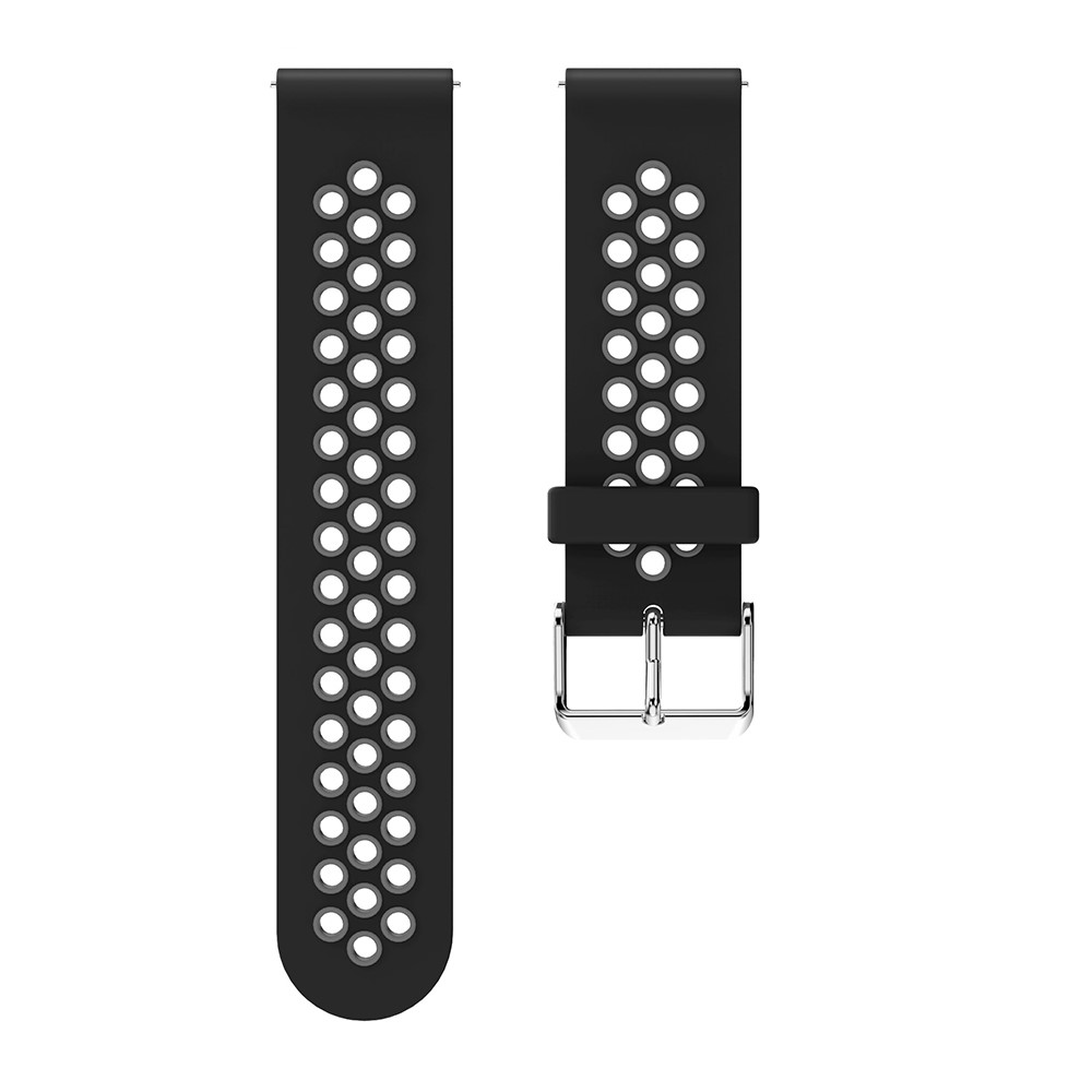  Tvåfärgat Silikon Armband - Svart/Grå (22mm)