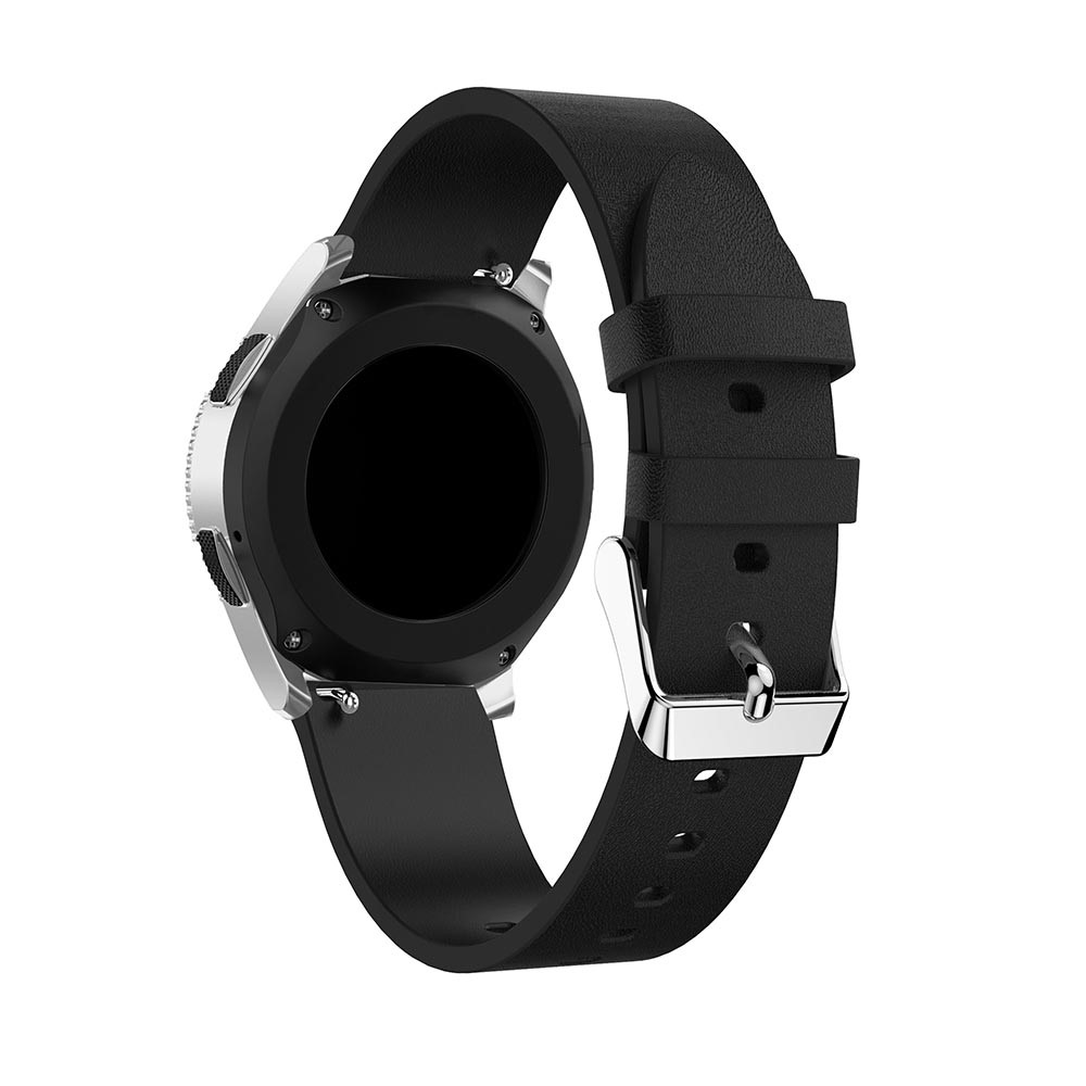  Äkta Läder Armband - Svart (22mm)