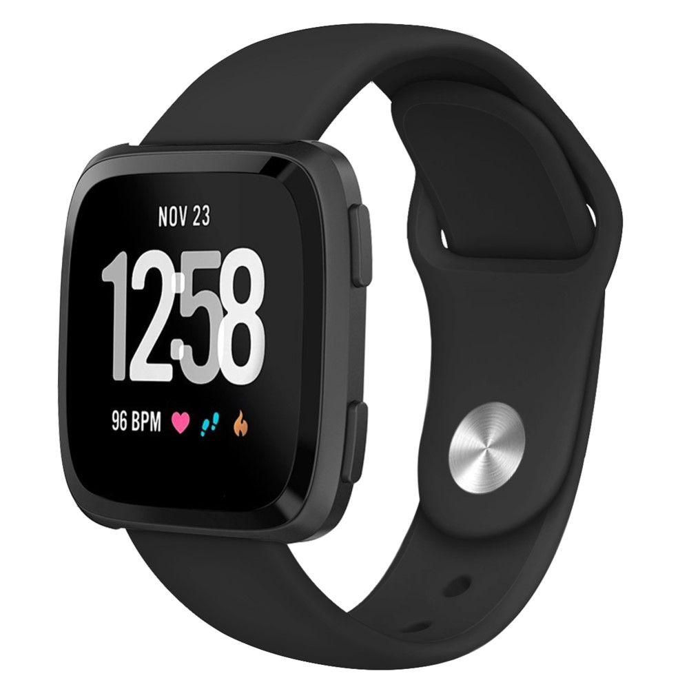  Silikon Armband Fitbit Versa/Versa 2/Versa Lite - Svart