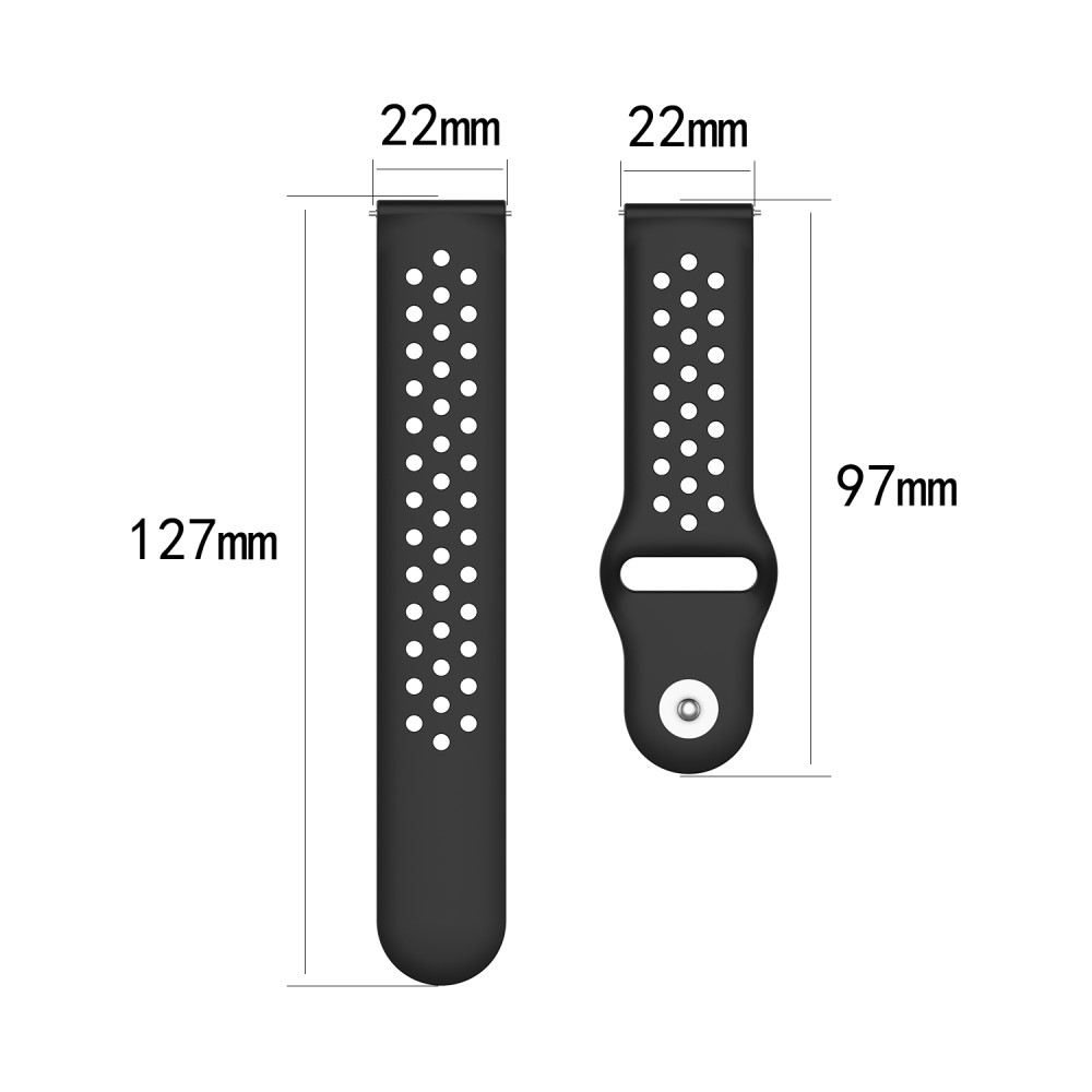  Ihåligt Silikon Träningsarmband - Svart (22mm)