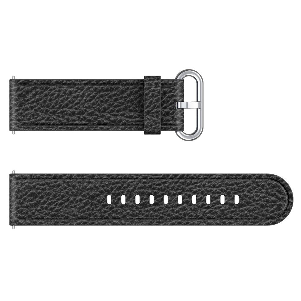  Äkta Läder Armband Med Klasssikt Spänne - Svart (22mm)