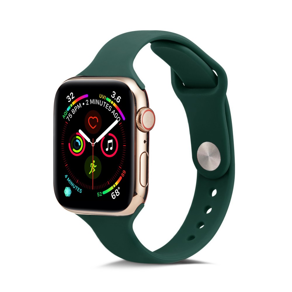  Silikon Armband Apple Watch 42/44/45/46/49 mm Mörk Grön