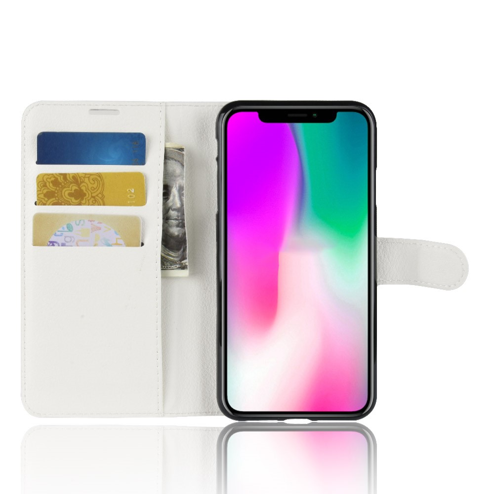  iPhone XR - Litchi Plånboksfodral - Vit
