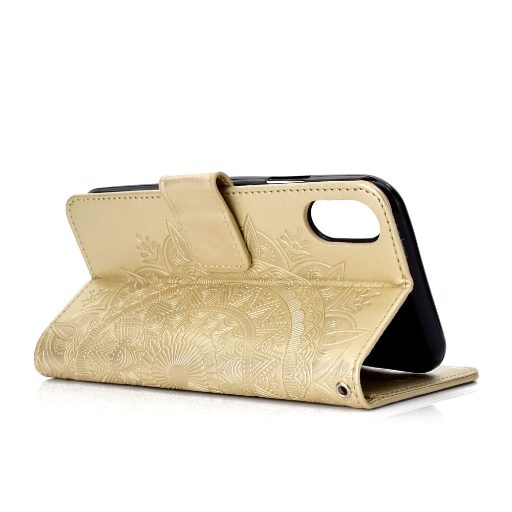  iPhone XR - Mandala Plånboksfodral - Guld