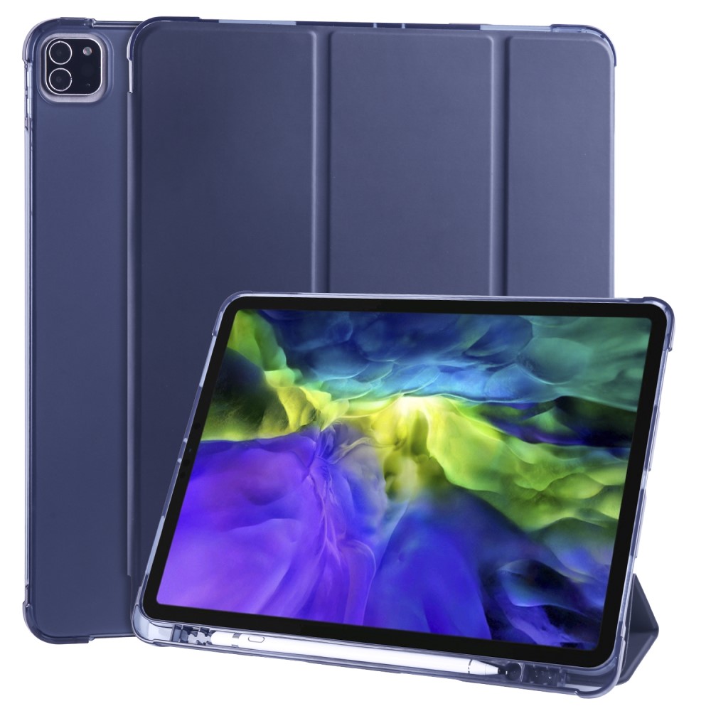  iPad Pro 12.9 (2018/2020) - Tri-Fold med pennhållare - Mörk Blå