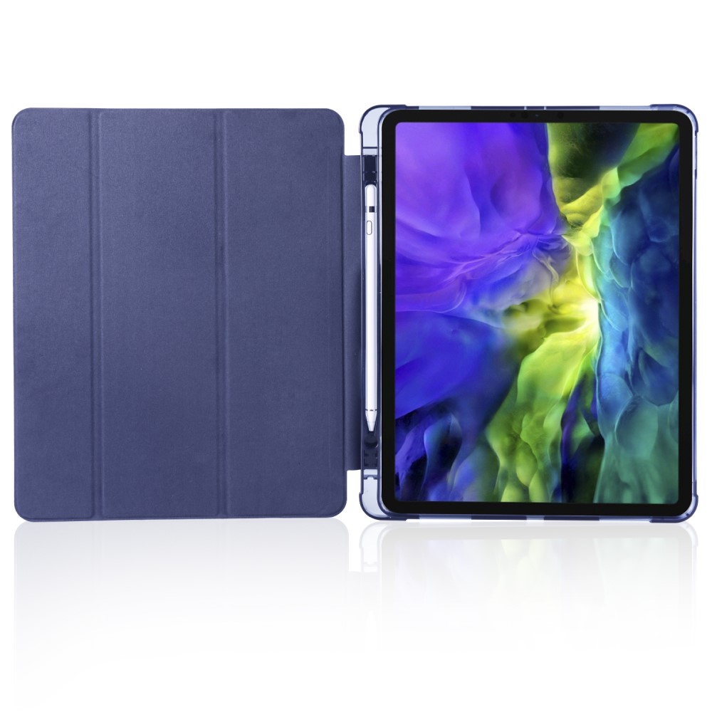  iPad Pro 12.9 (2018/2020) - Tri-Fold med pennhållare - Mörk Blå