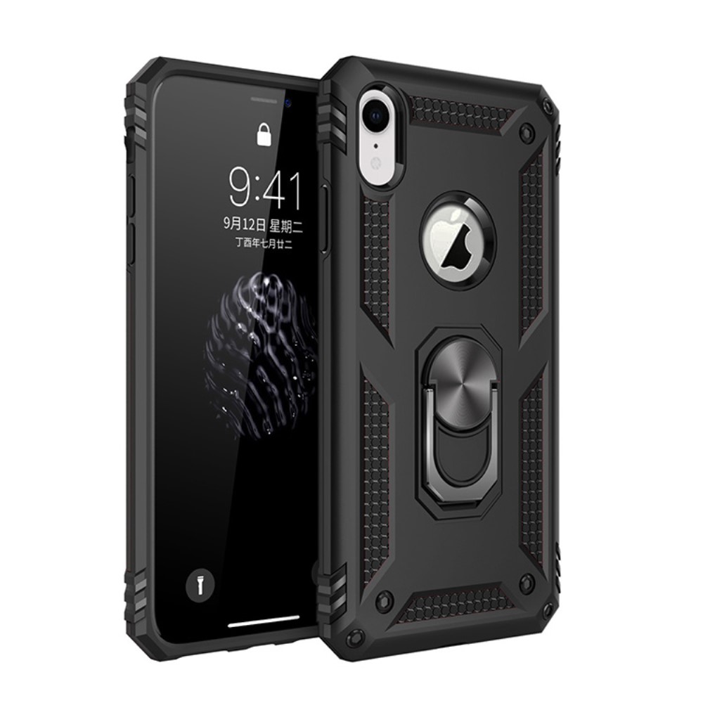  iPhone XR - Hybrid Armor Ring Skal - Svart