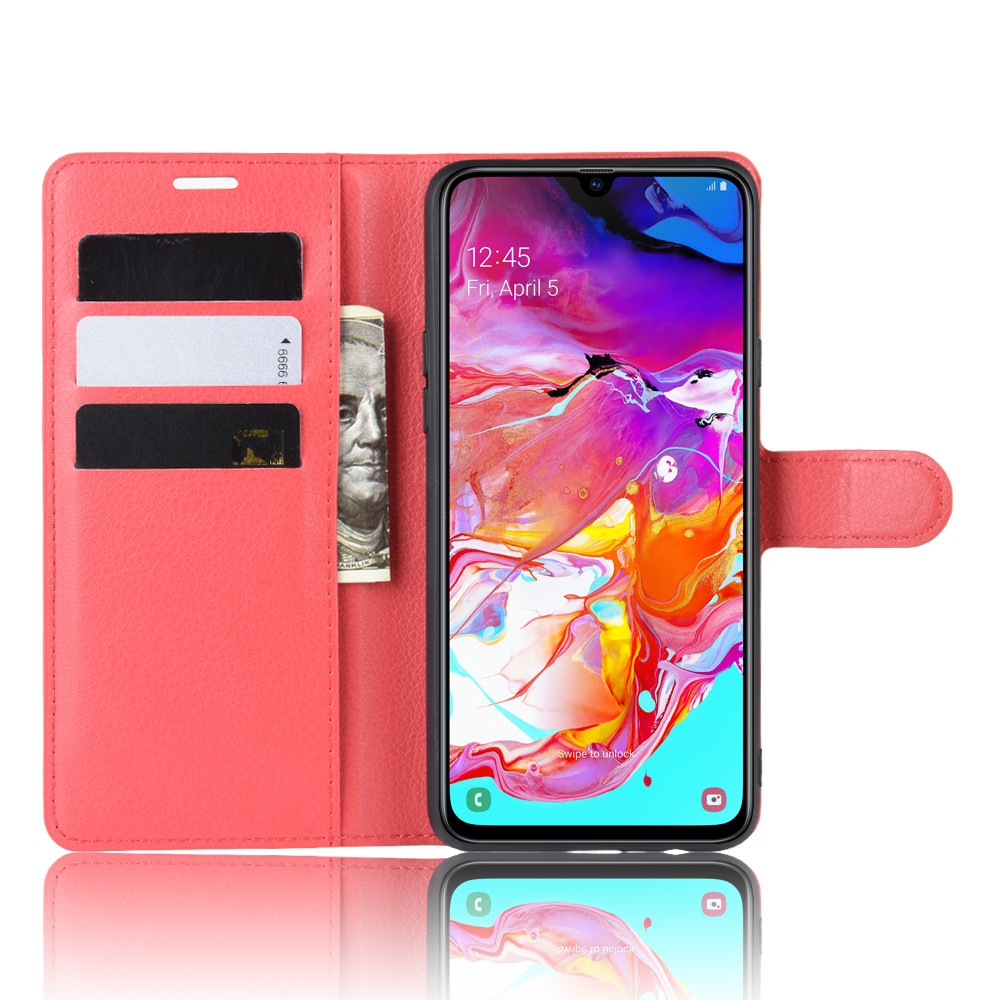  Samsung Galaxy A20s - Litchi Plånboksfodral - Röd