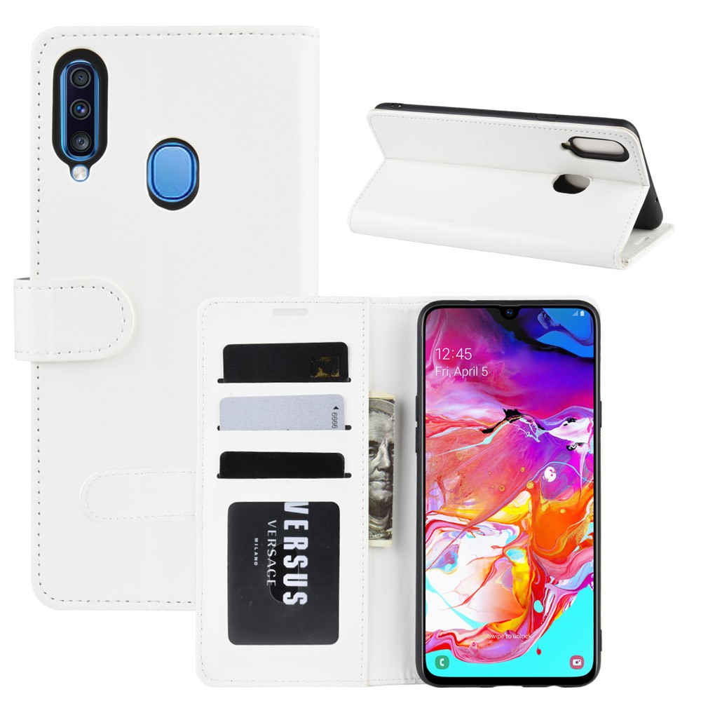  Samsung Galaxy A20s - Crazy Horse Plånboksfodral - Vit