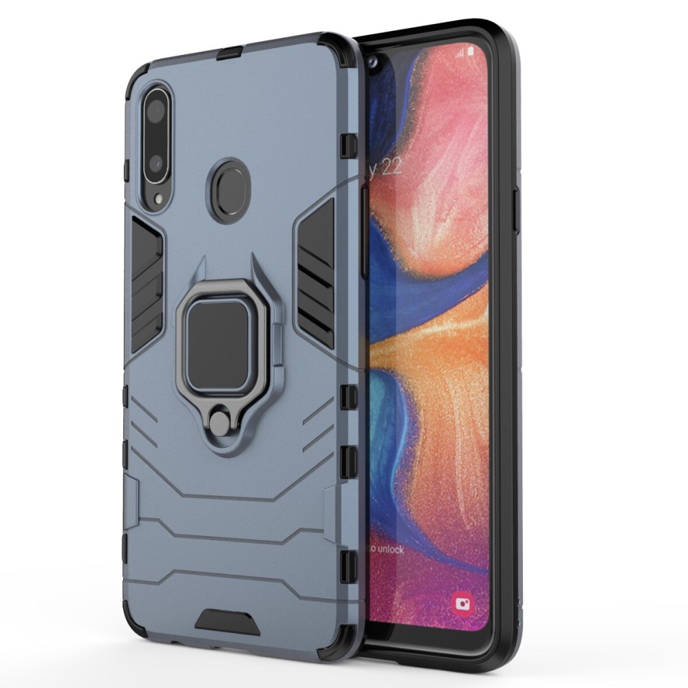  Samsung Galaxy A20s - Hybrid Ring Skal - Navy Blue