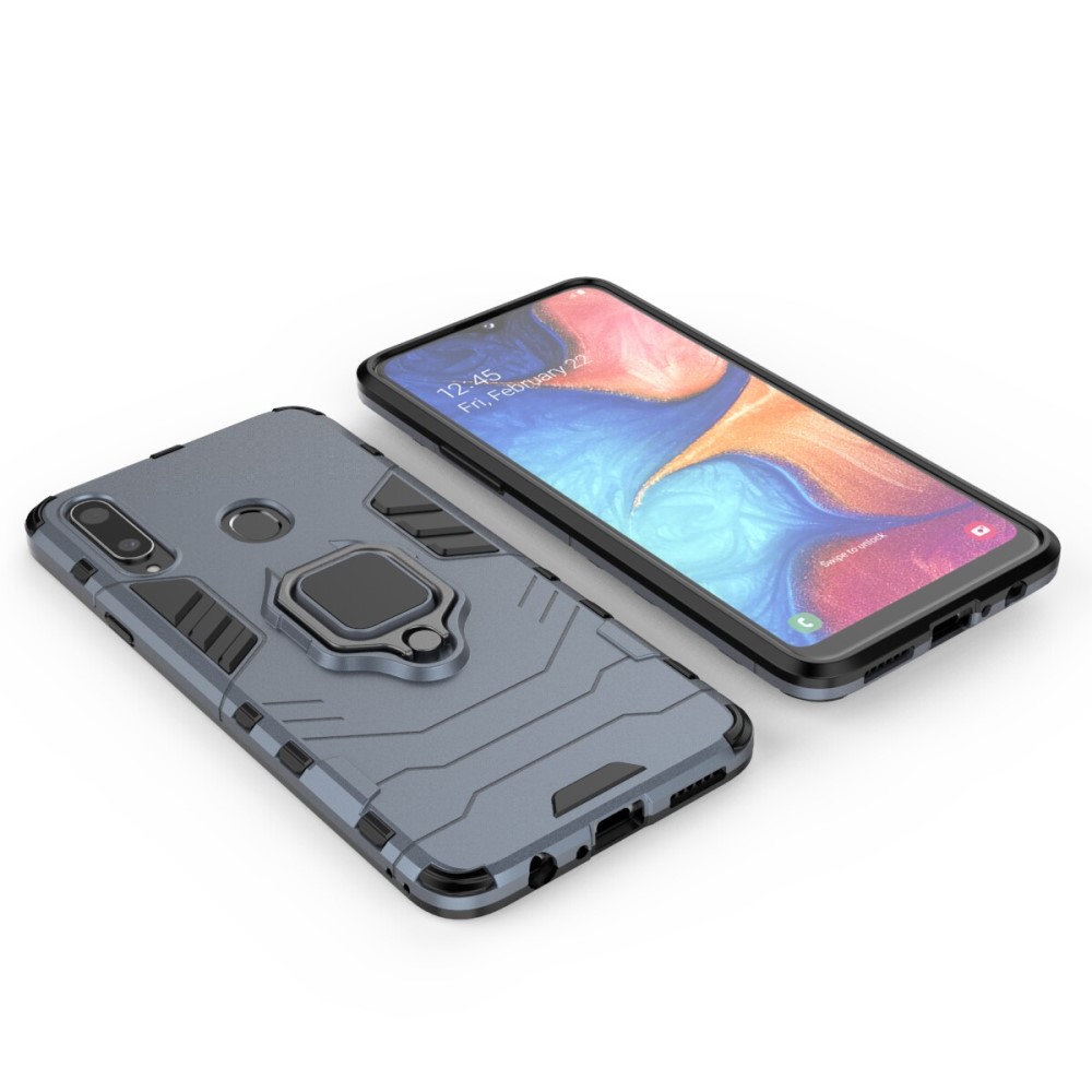  Samsung Galaxy A20s - Hybrid Ring Skal - Navy Blue