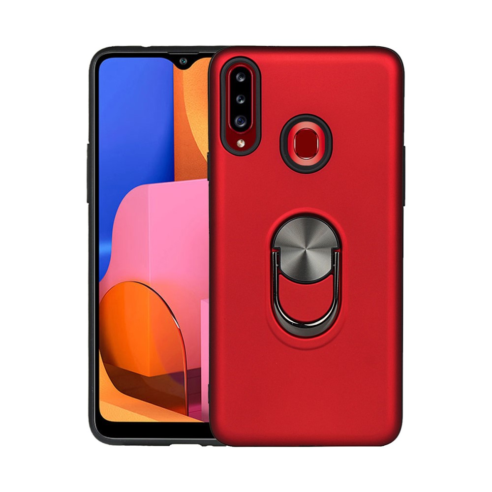  Samsung Galaxy A20s - Armor Hybrid Ring Skal - Röd