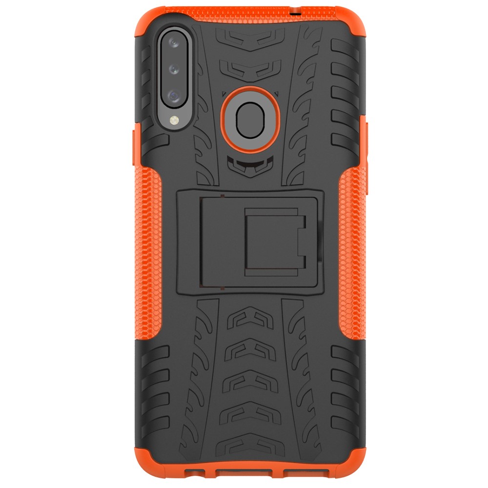  Samsung Galaxy A20s - Ultimata Stöttåliga Skalet med Stöd - Orange