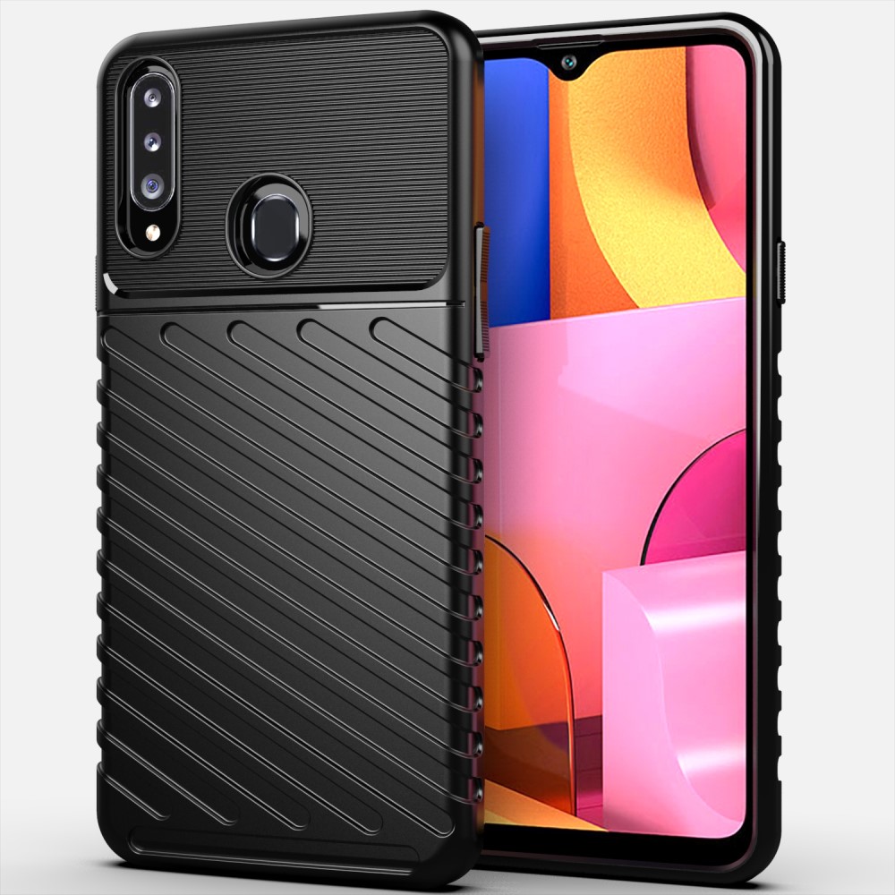  Samsung Galaxy A20s - Twill Textur Skal - Svart