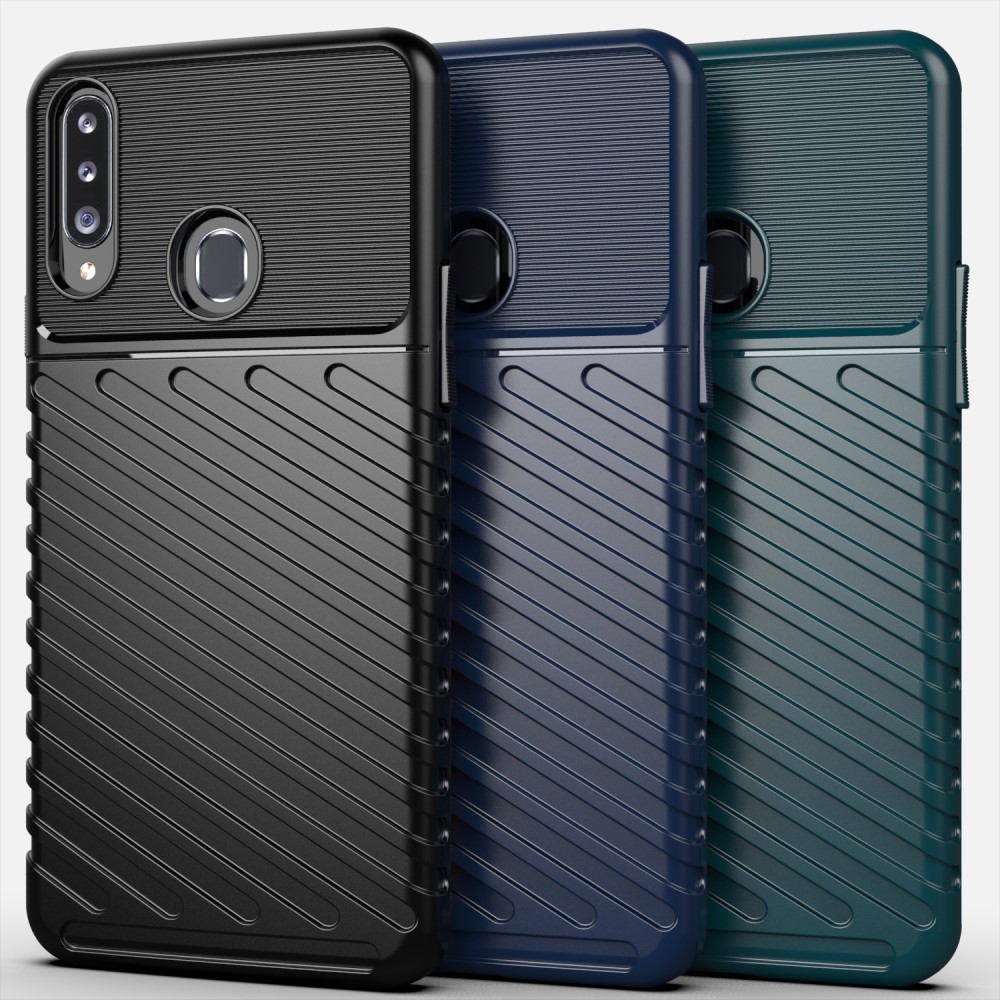  Samsung Galaxy A20s - Twill Textur Skal - Svart