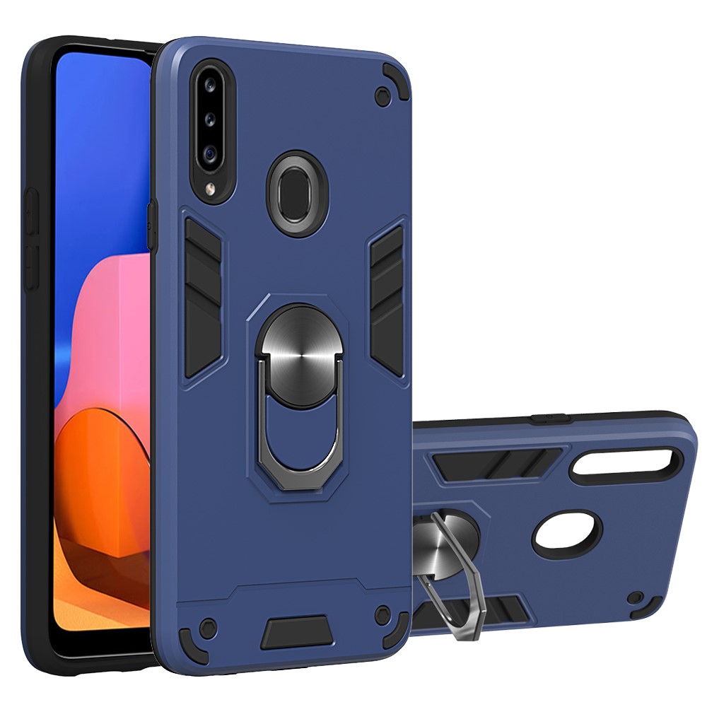  Samsung Galaxy A20s - Ring Skal - Mörk Blå