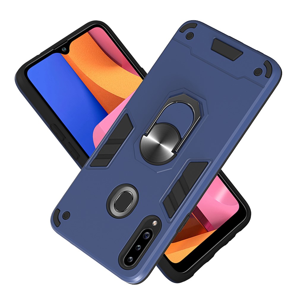  Samsung Galaxy A20s - Ring Skal - Mörk Blå