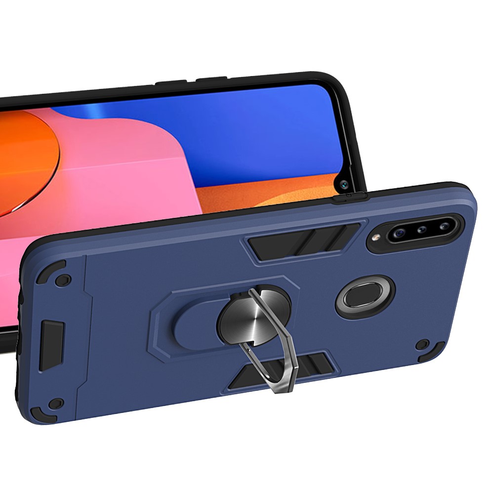  Samsung Galaxy A20s - Ring Skal - Mörk Blå