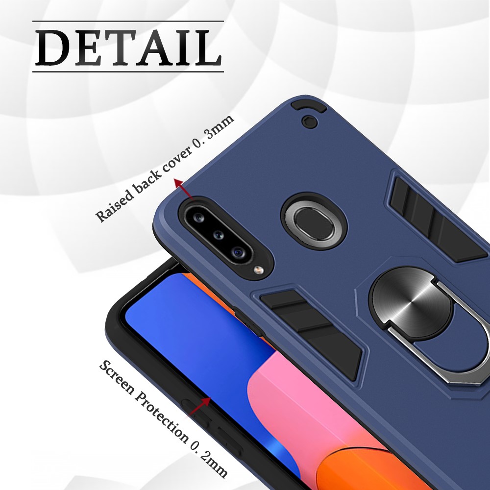  Samsung Galaxy A20s - Ring Skal - Mörk Blå
