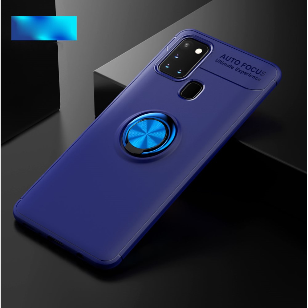 LENUO Samsung Galaxy A21s - LENUO Ring Skal - Blå
